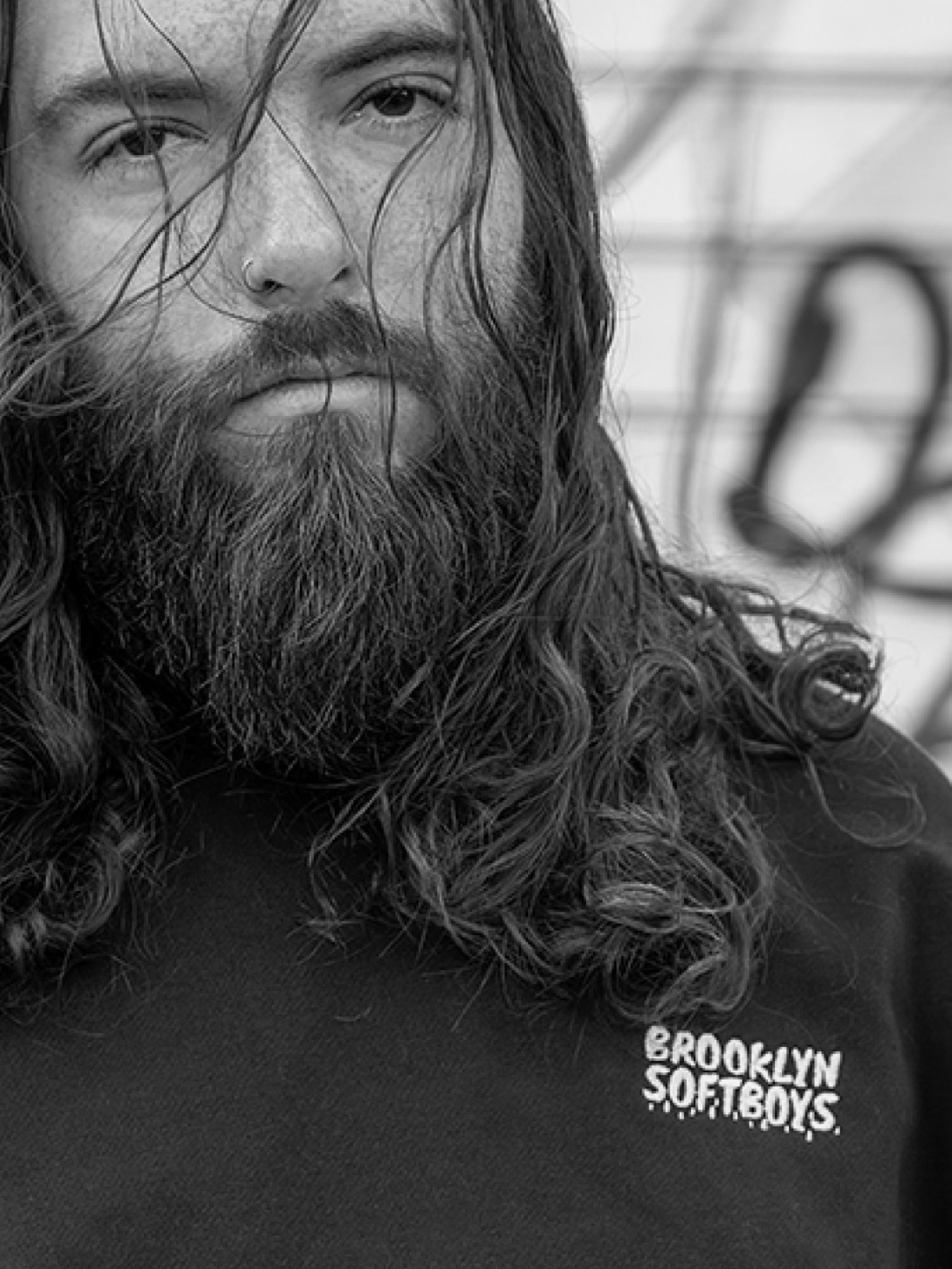 Brooklyn SoftBoys campaign portrait — the brand worn in.