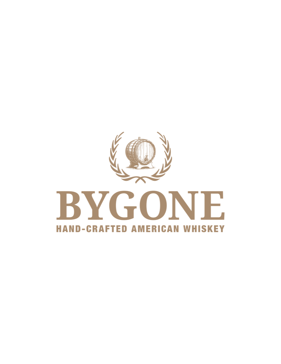Bygone Whiskey barrel-and-laurel crest and wordmark.