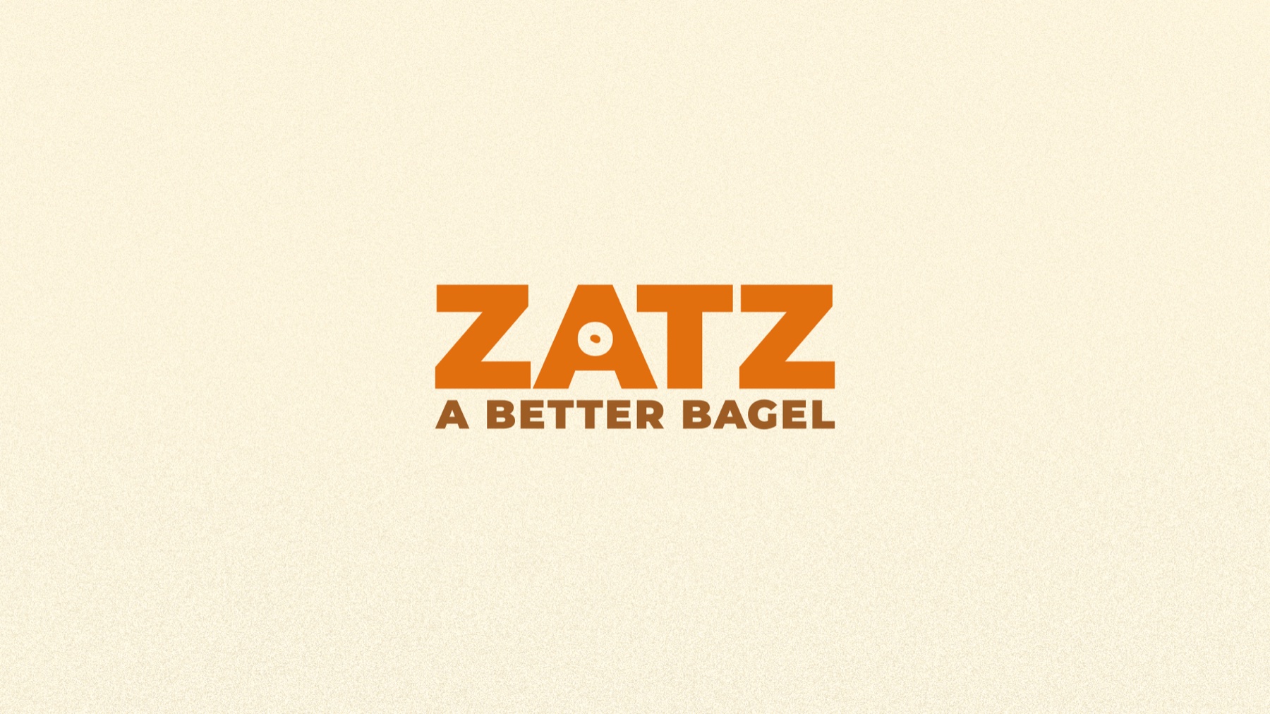 Zatz primary wordmark lockup, orange on cream.